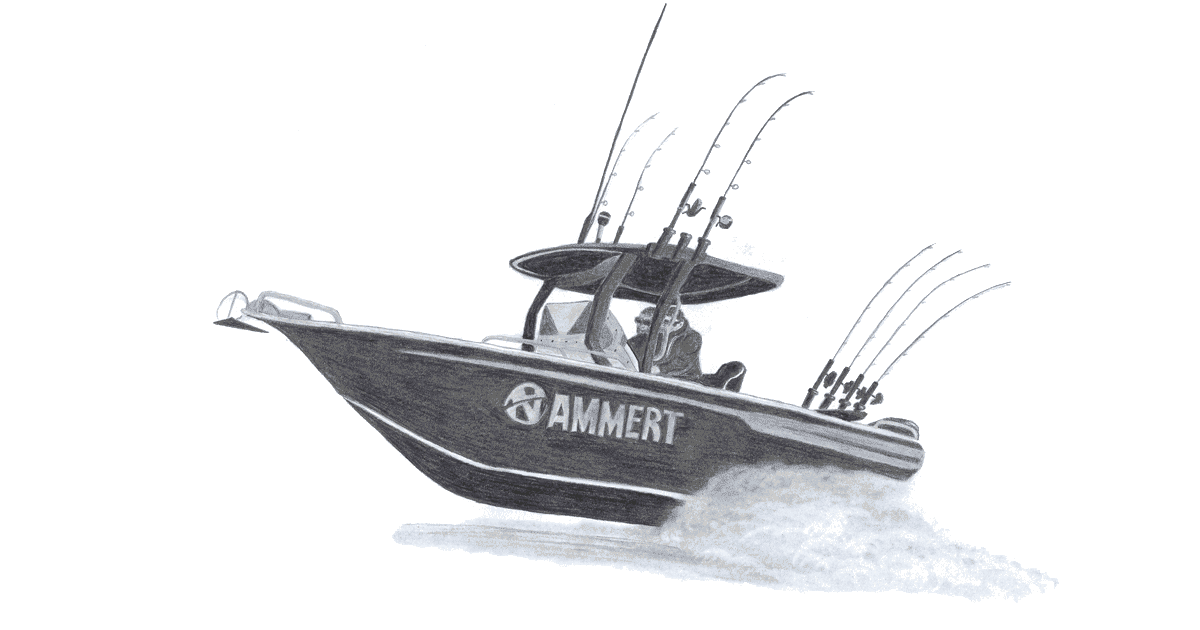NAMMERT Angelboot Versicherung: Zwei Angler fahren mit einem Angelboot