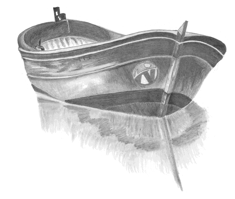 NAMMERT Ruderboot Versicherung: Ein Ruderboot gezeichnet