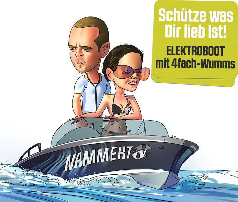 NAMMERT Elektroboot Versicherung: Ein Elektroboot in voller Fahrt