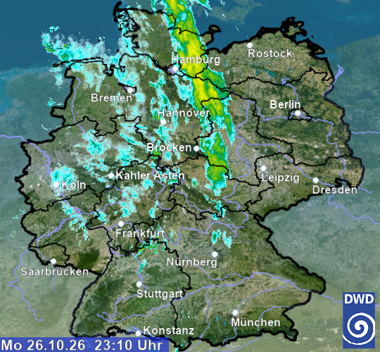Rain radar, Germany, Deutscher Wetterdienst