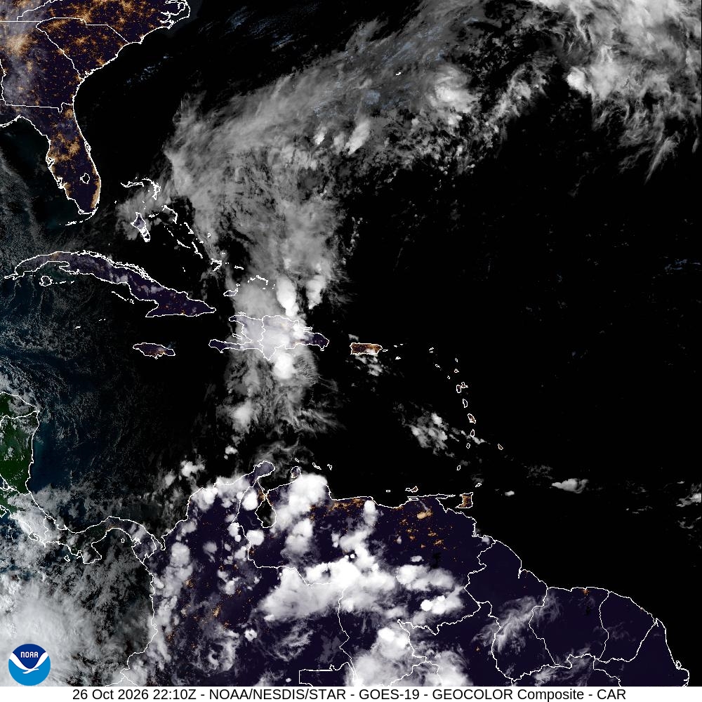 Satellitenbild Karibik, NOAA/NESDIS/STAR, GOES-19