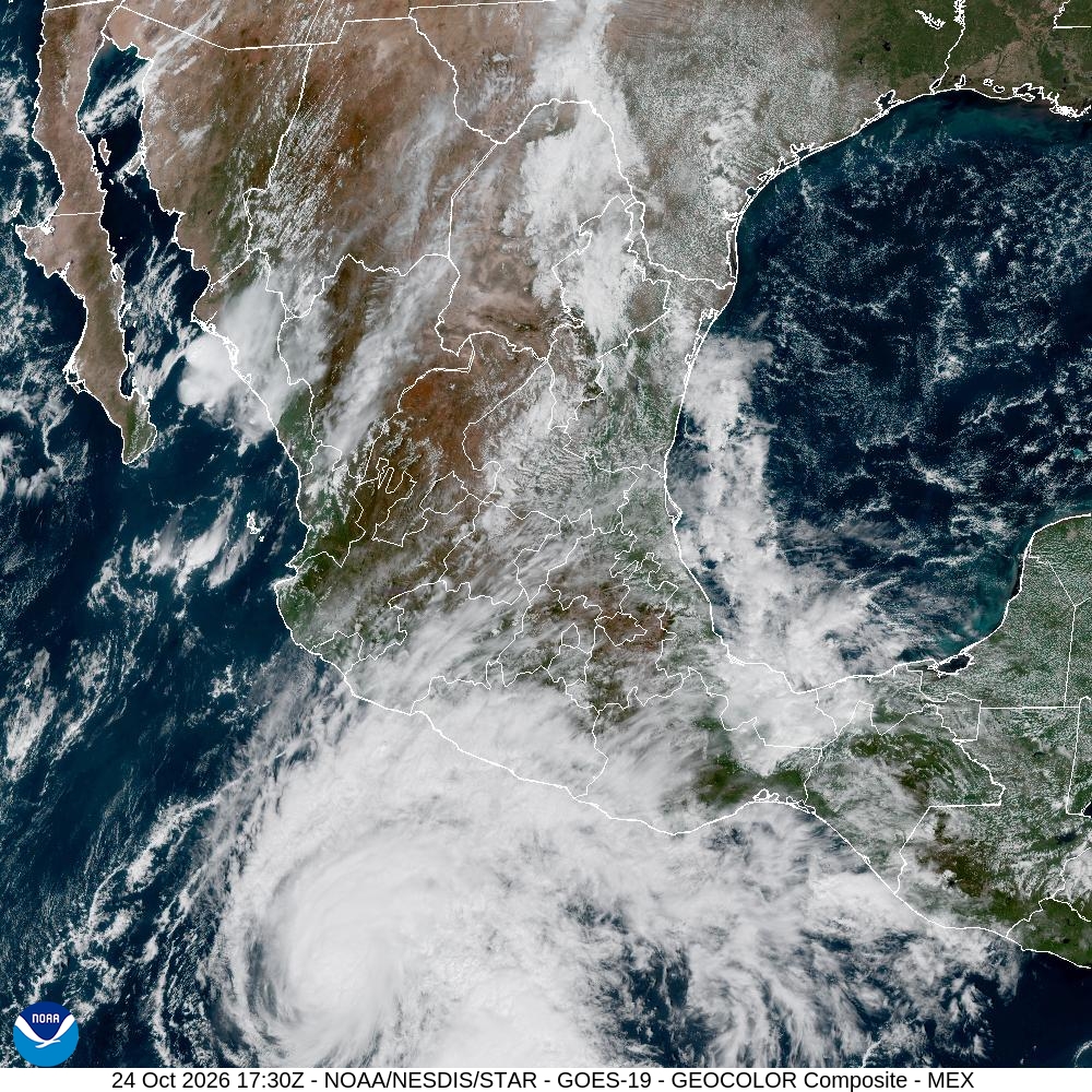 Satellitenbild Mexiko, NOAA/NESDIS/STAR, GOES-19