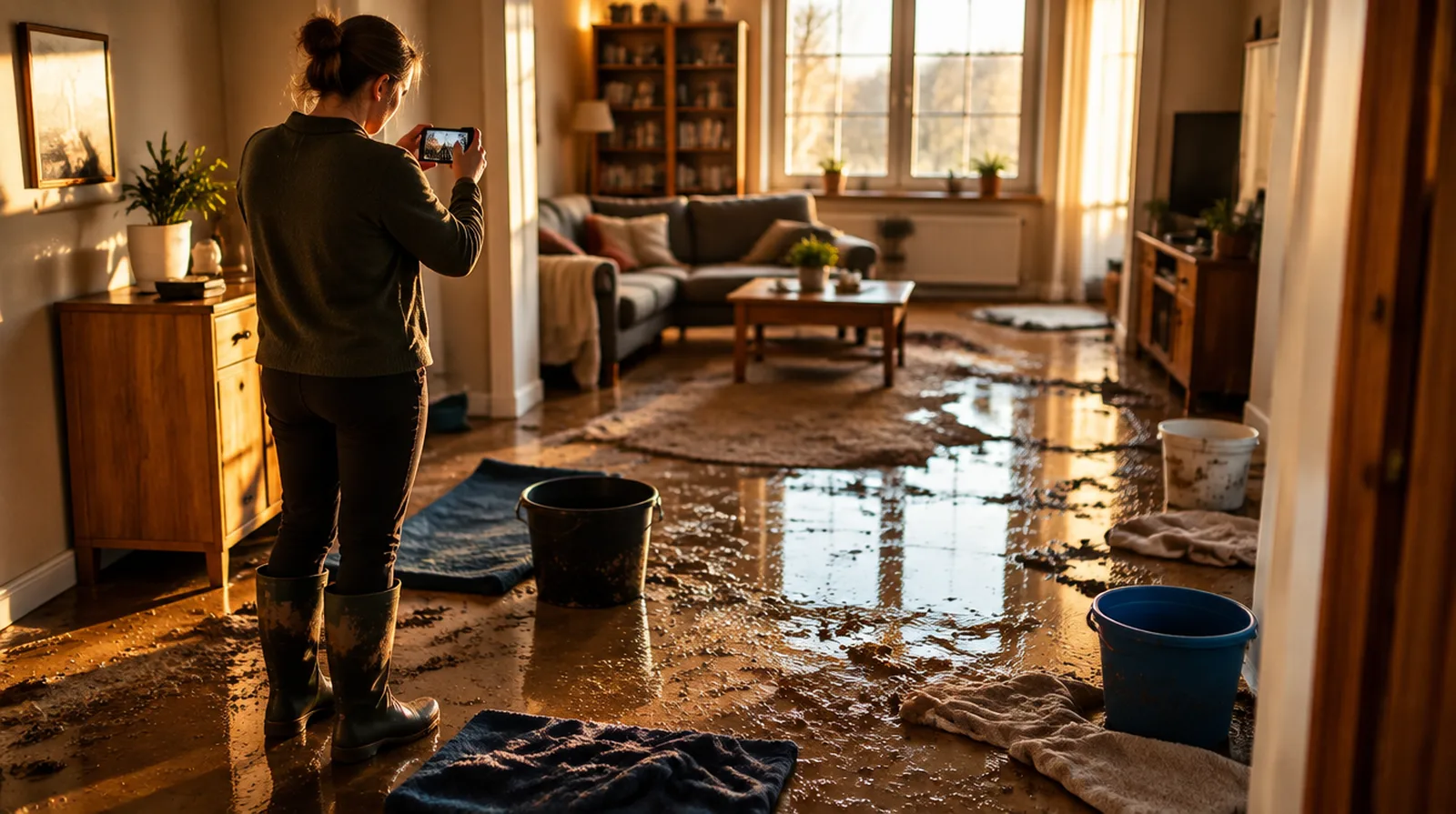 What should I do first after a flood in Germany?
