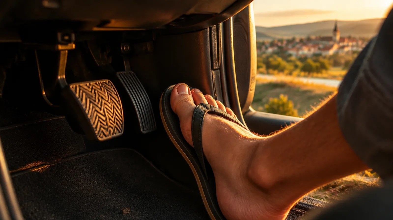 Darf ich barfuß oder mit Flip-Flops Auto fahren, ohne den Schutz zu verlieren?