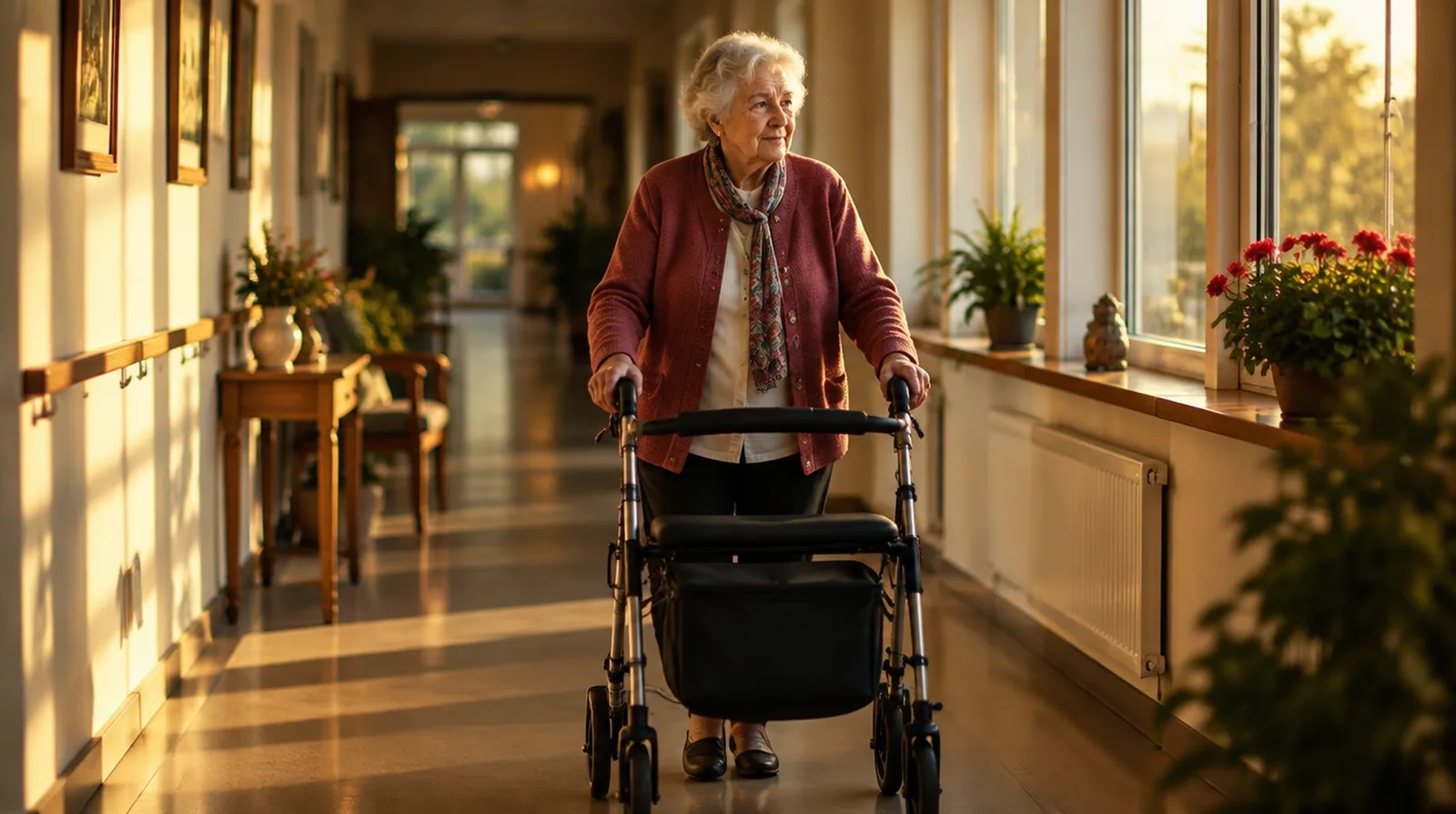 Which care aids like a care bed or rollator does German care insurance pay for?