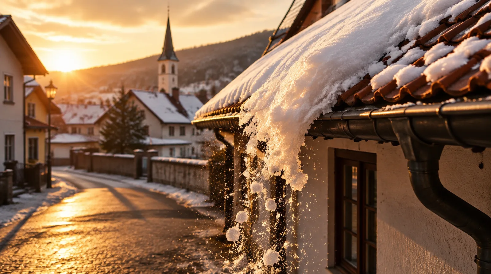 Wer haftet, wenn ein Dachziegel oder Schnee vom Dach jemanden trifft?