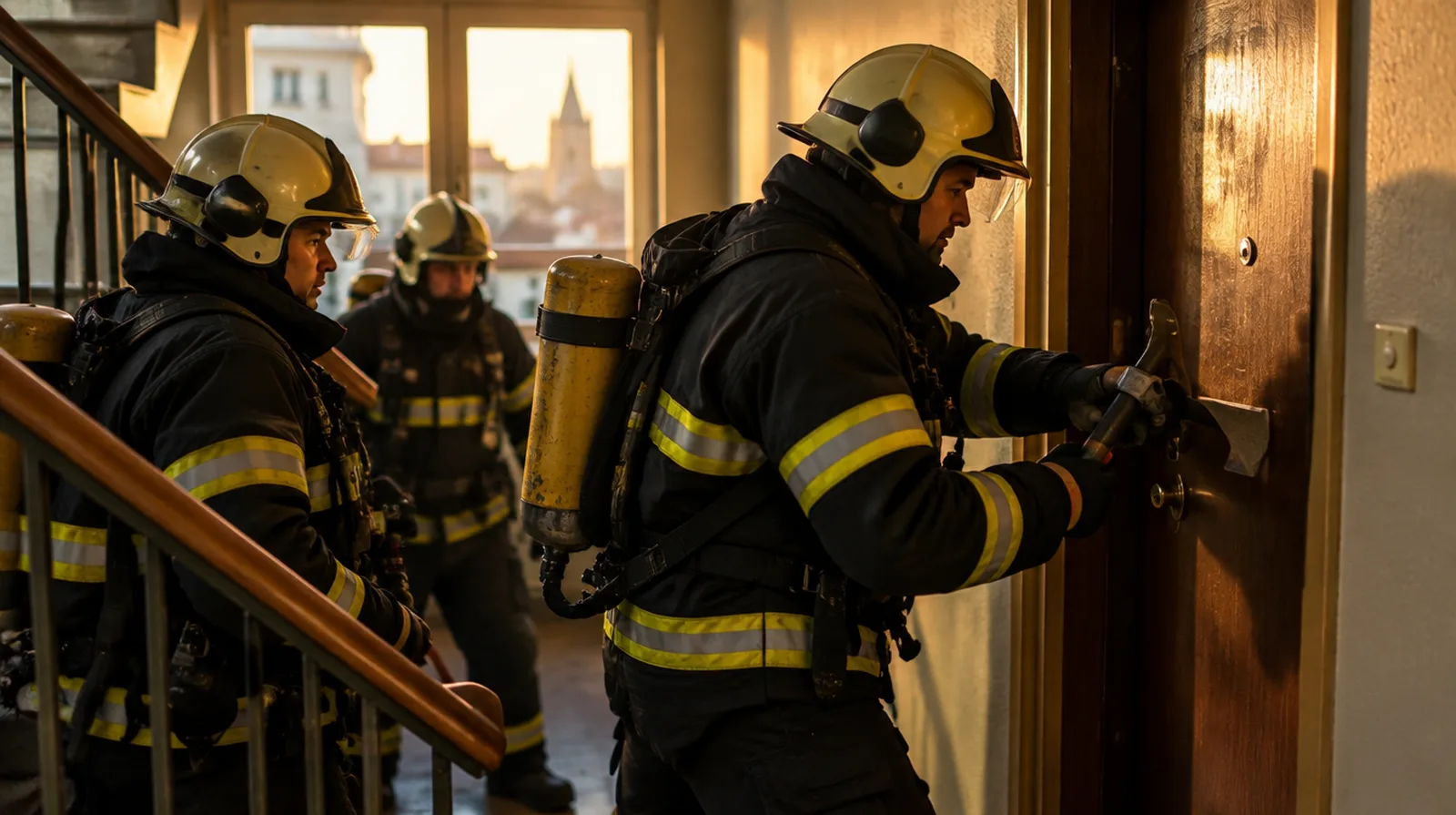 Who pays when the fire brigade or police break down my door in Germany?