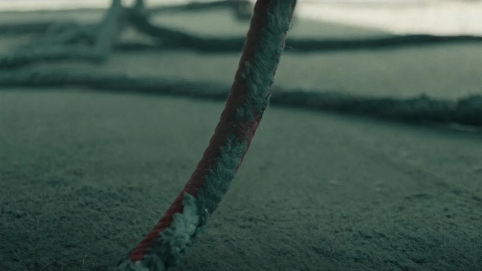 A chafed spot in an old rope