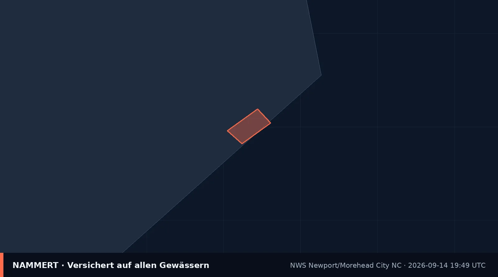 Map of the official warning for US waters