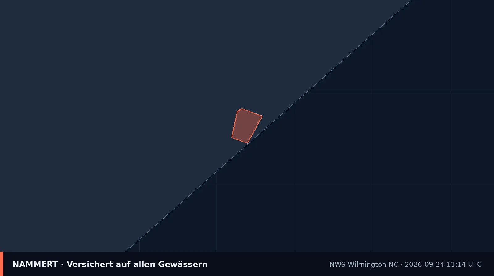 Map of the official warning for US waters