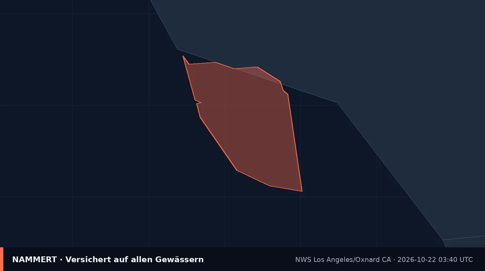 Karte der amtlichen Warnung für US-Gewässer