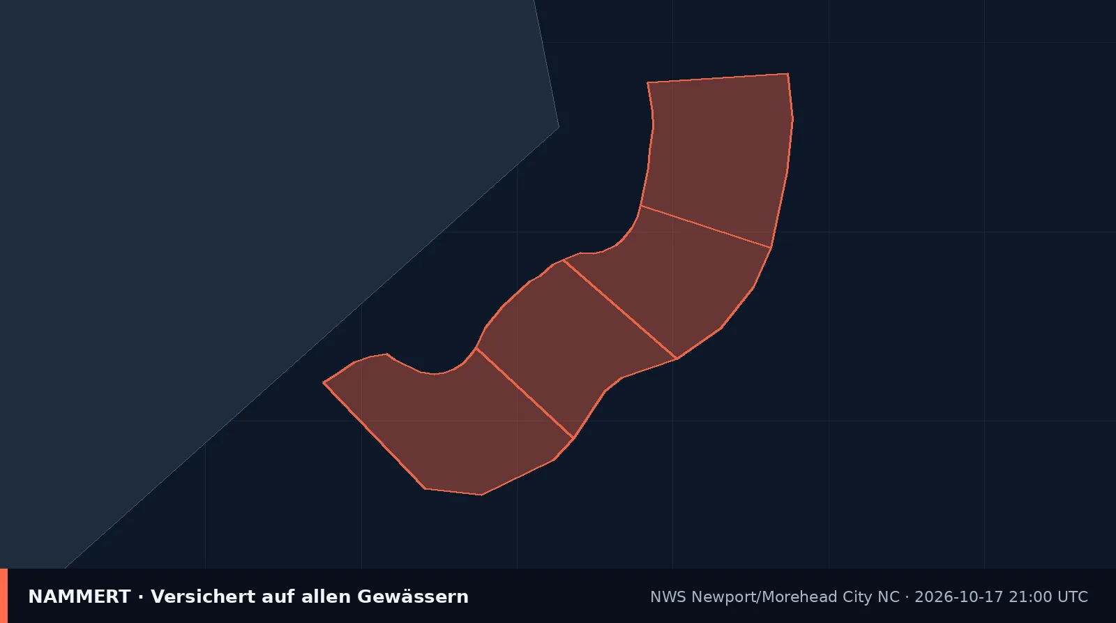 Karte der amtlichen Warnung für US-Gewässer