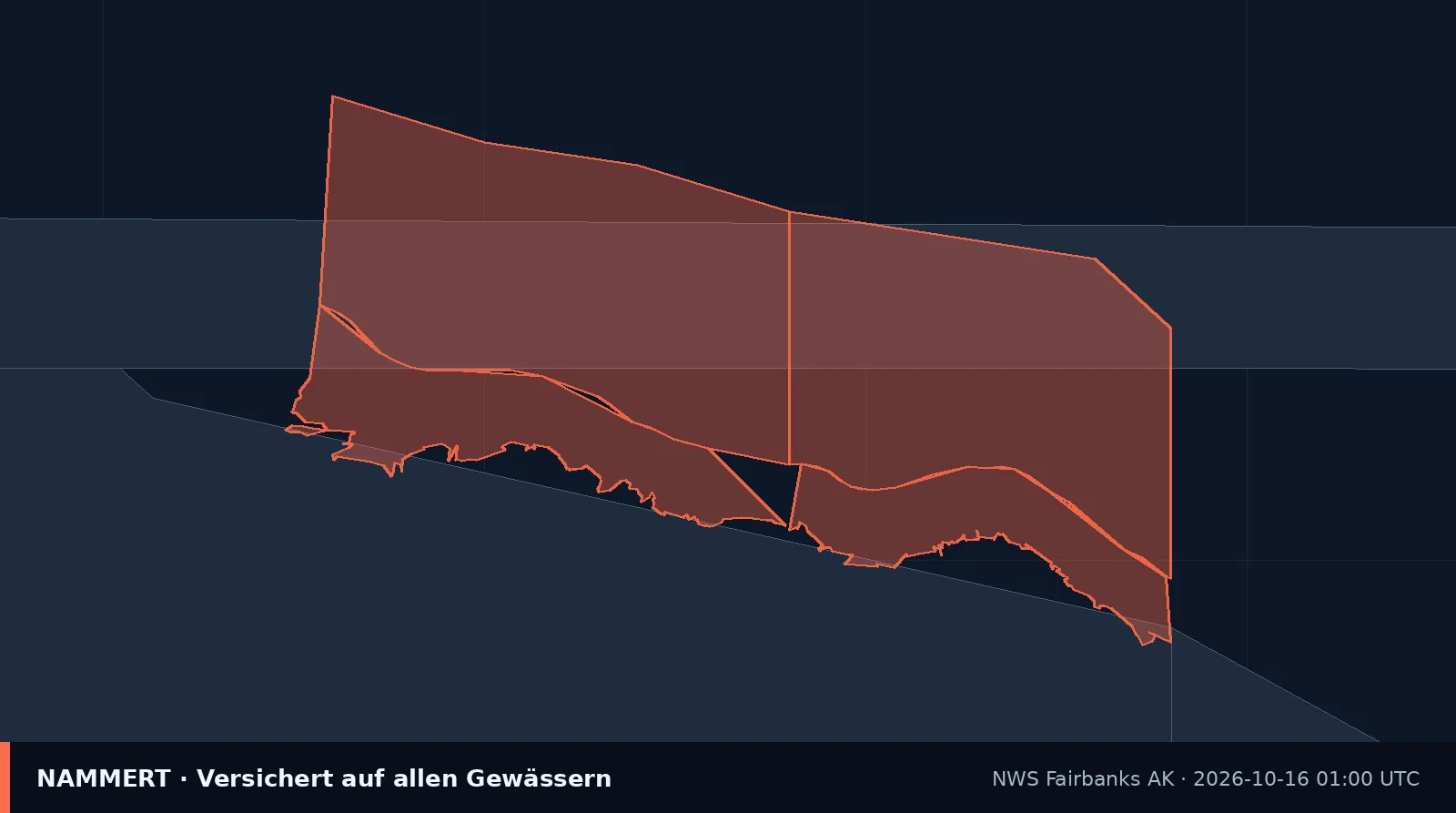 Karte der amtlichen Warnung für US-Gewässer