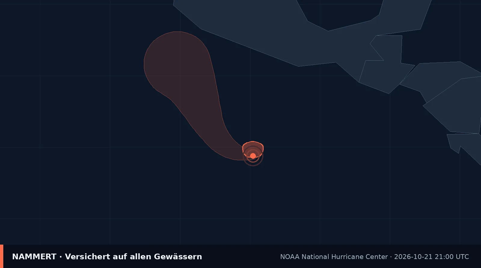 Map showing the position and wind field of Tropical storm Vance