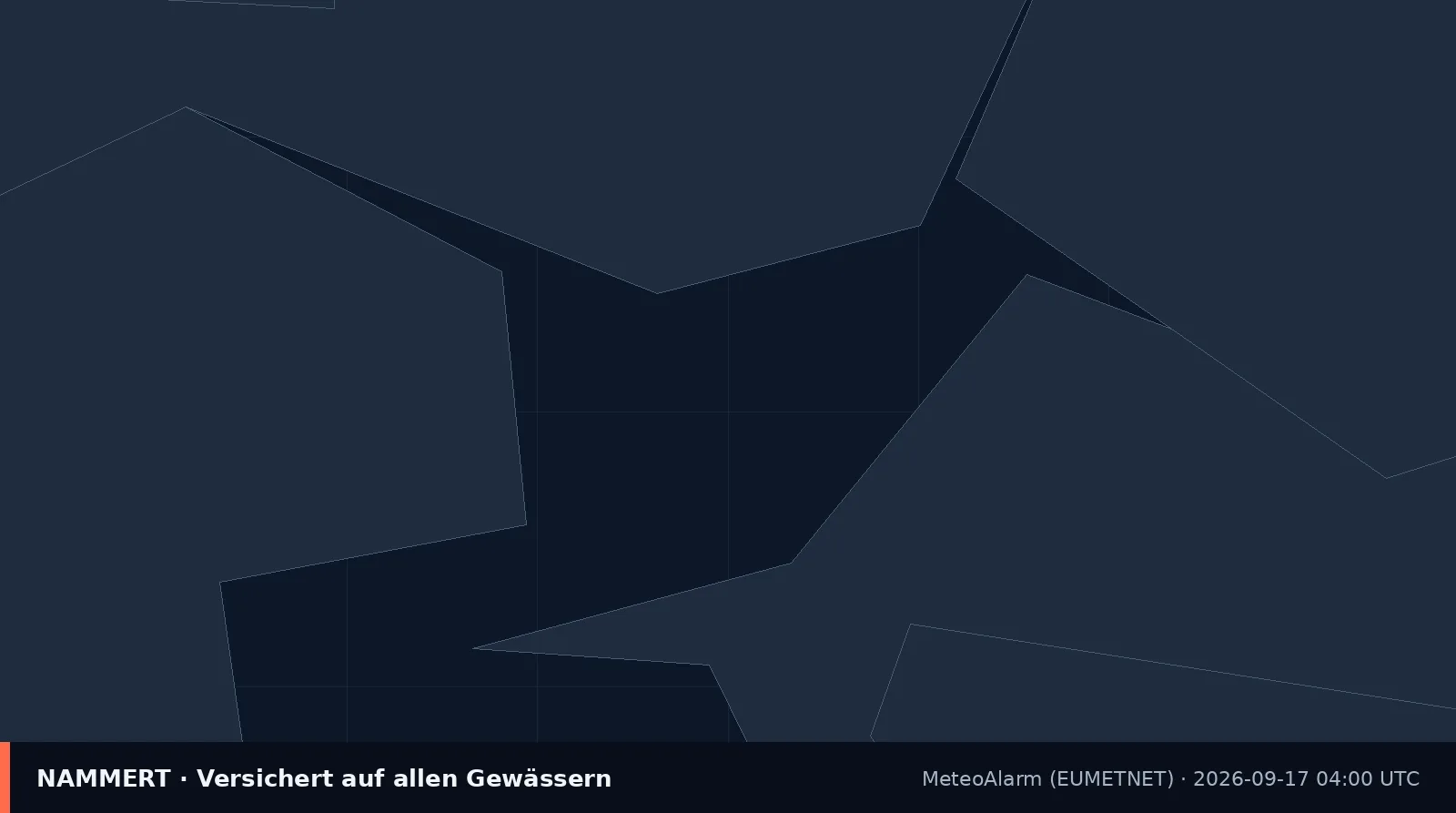 Karte der amtlichen Warnung für Slowenien